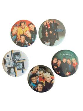 Blast from the Past: *NSYNC Vintage Pins (set of 5) Bringing the '90s Back!
